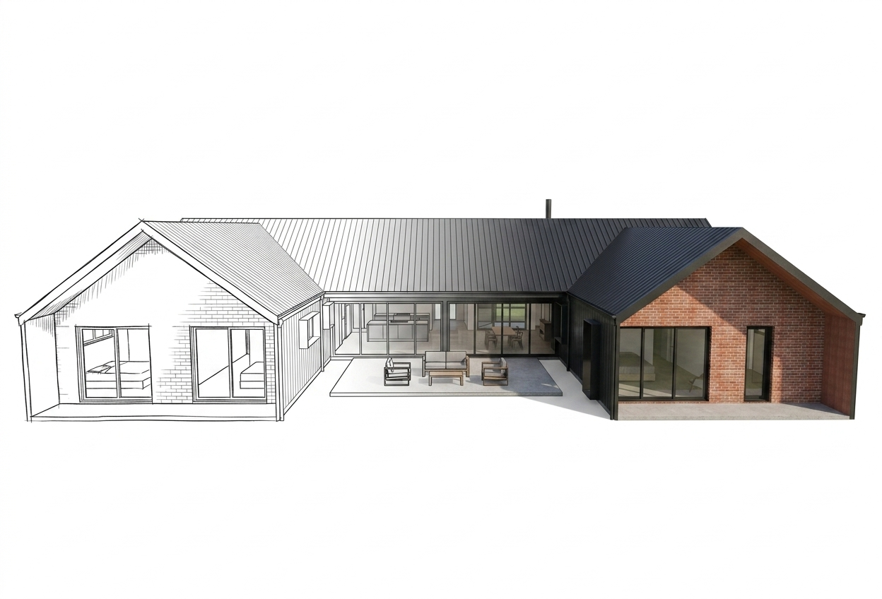 Modern brick home — Designer Plans project